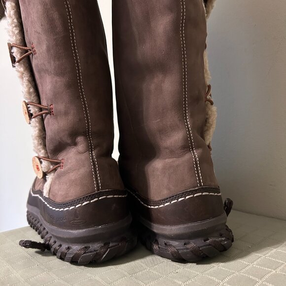 Nike Valenka Shearling Lined Puddle Proof Winter Boots - Soft Brown Size 8.5 + 9 - Picture 7 of 10